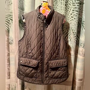 Croft & Barrow Zip Front Grey Vest